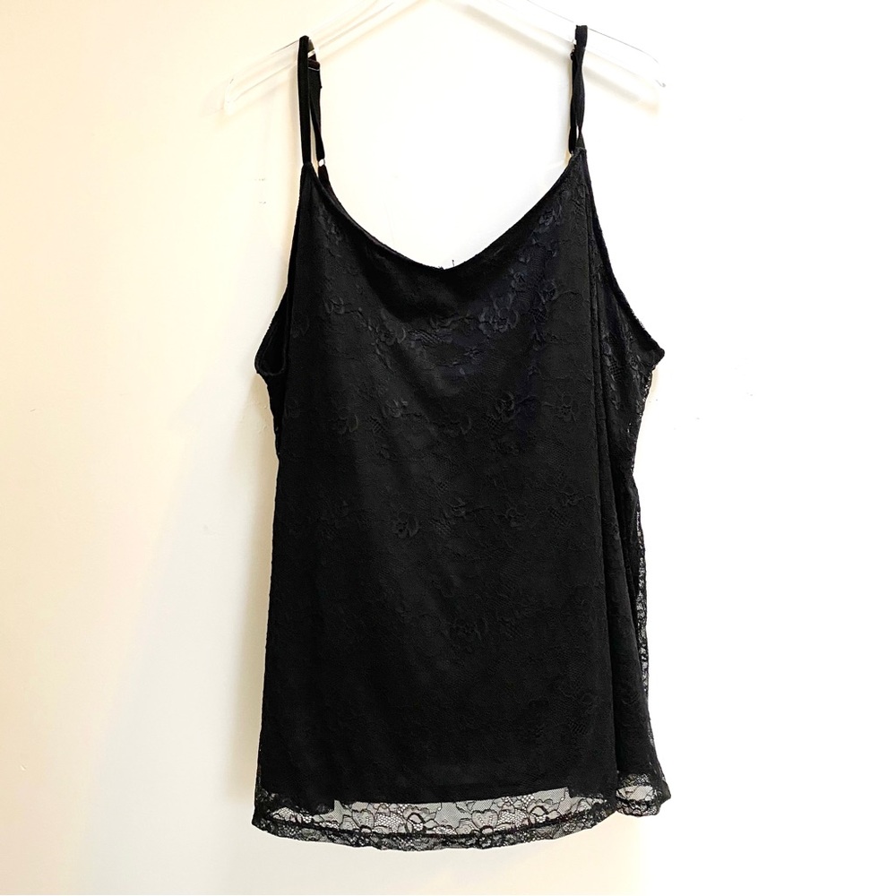 Torrid Black Lace V-Neck Swing Cami Lined Pretty Soft Layer Size 4